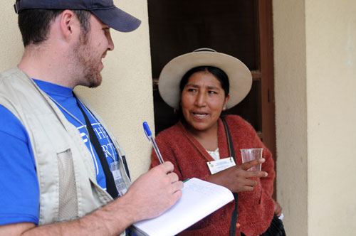 Daniel Barnes talks with Laureana Cunurana.