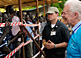 Former U.S. President Jimmy Carter talks to voters in Juba, Southern Sudan, on Jan. 9, 2011, in a historic referendum on secession observed by The Carter Center. Several million Southern Sudanese voted nearly unanimously for separation from Sudan, resulting in the formation of South Sudan as an independent nation. The Carter Center observed the entirety of the referendum process, beginning in August 2010 and continuing through the conclusion of polling, counting, and tabulation of votes.